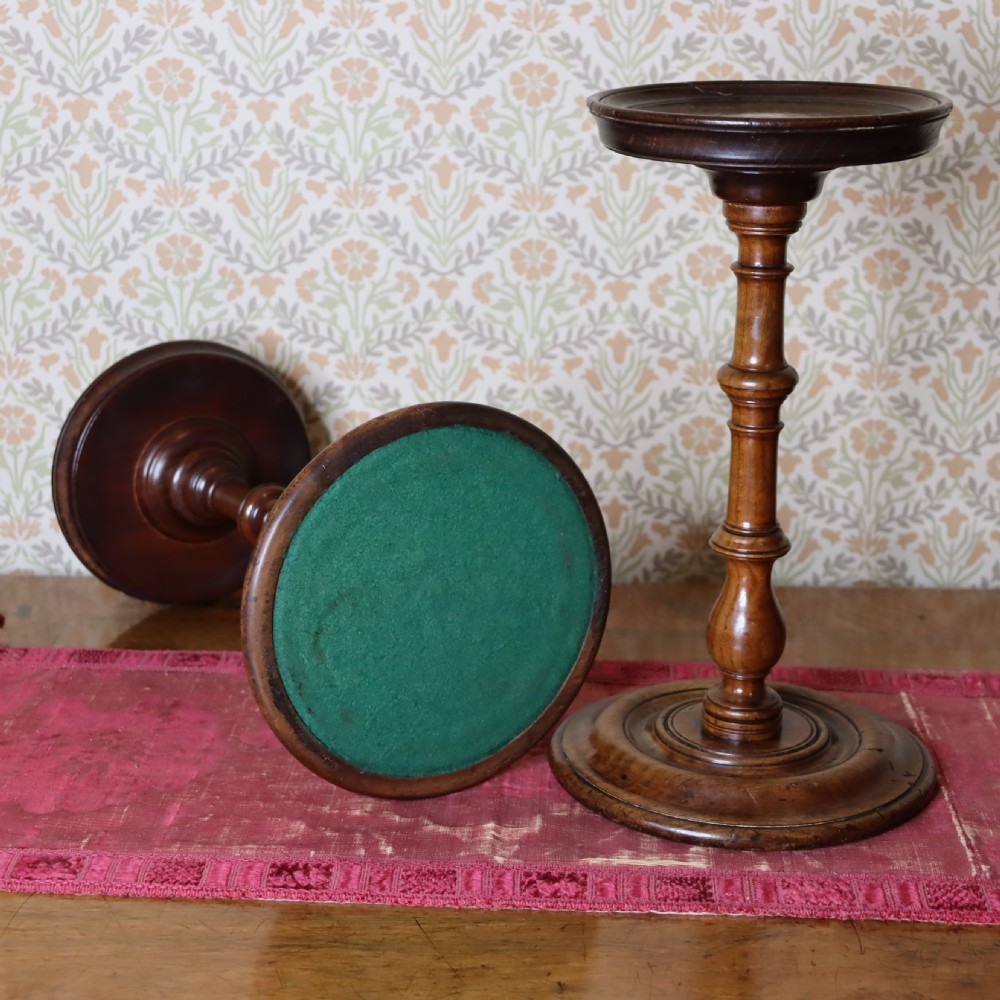 Pair of Fruit Wood Candle stands  View II