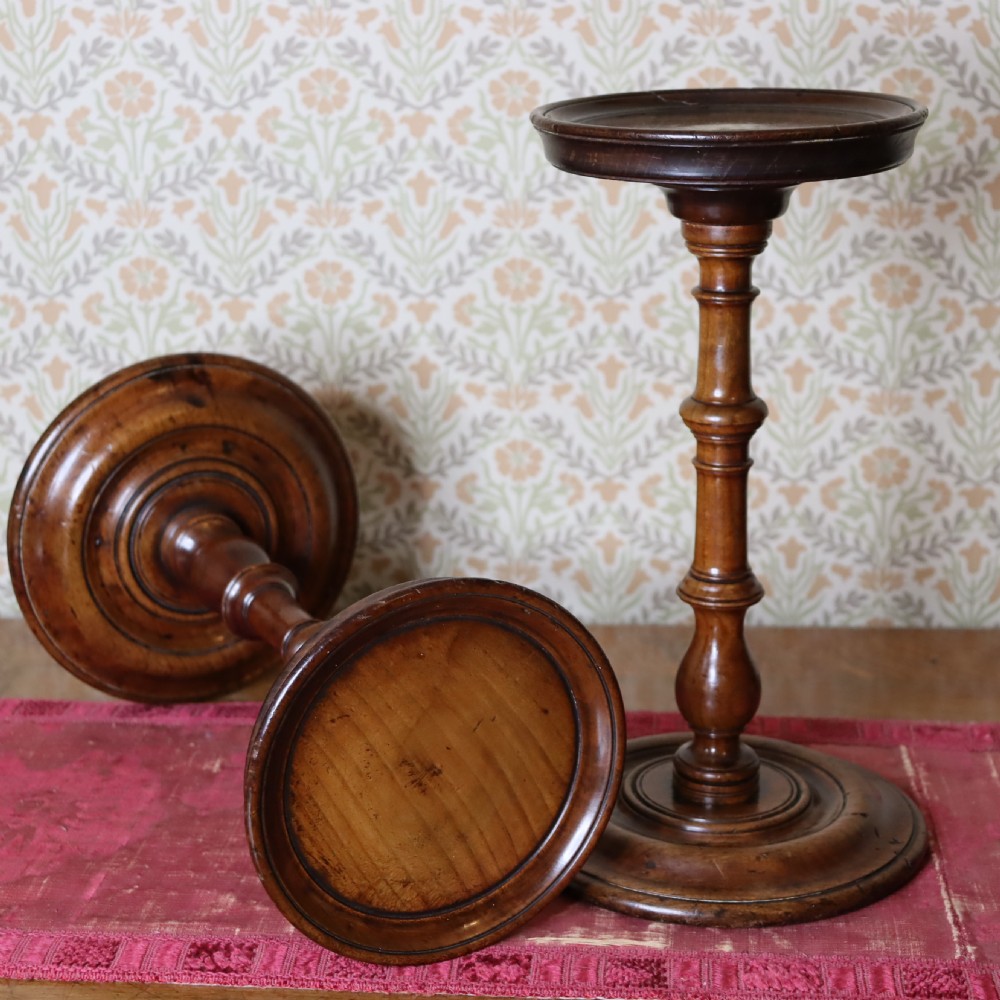 Pair of Fruit Wood Candle stands  View III