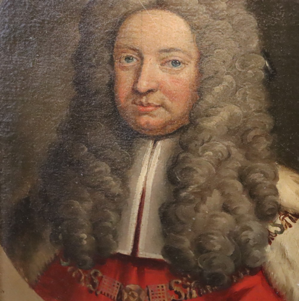 18th Century Portrait of Sir John Comyns, Chief Baron of the Exchequer (1667-1740)  View III