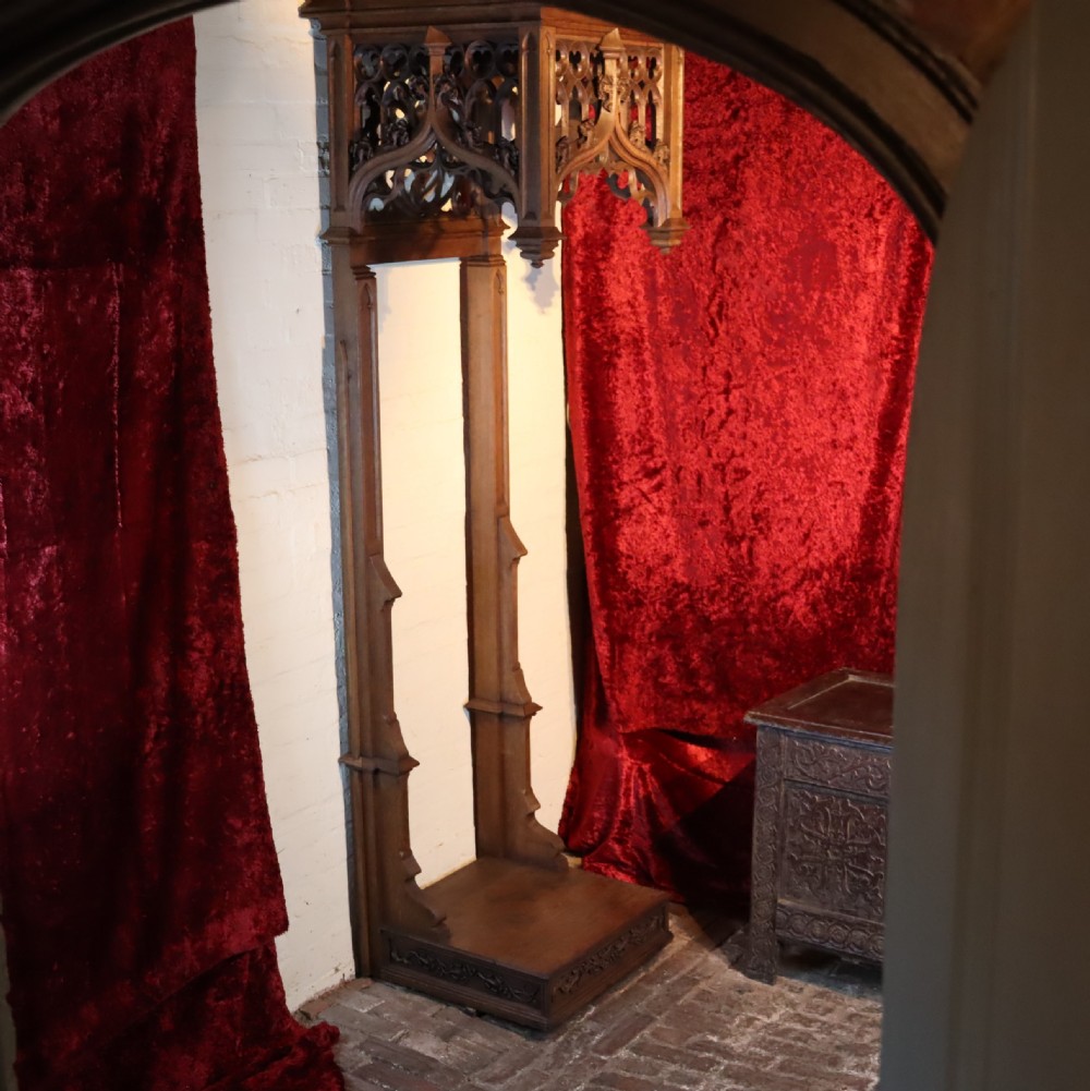 A Large and impressive 19th Century Gothic Revival oak display stand 