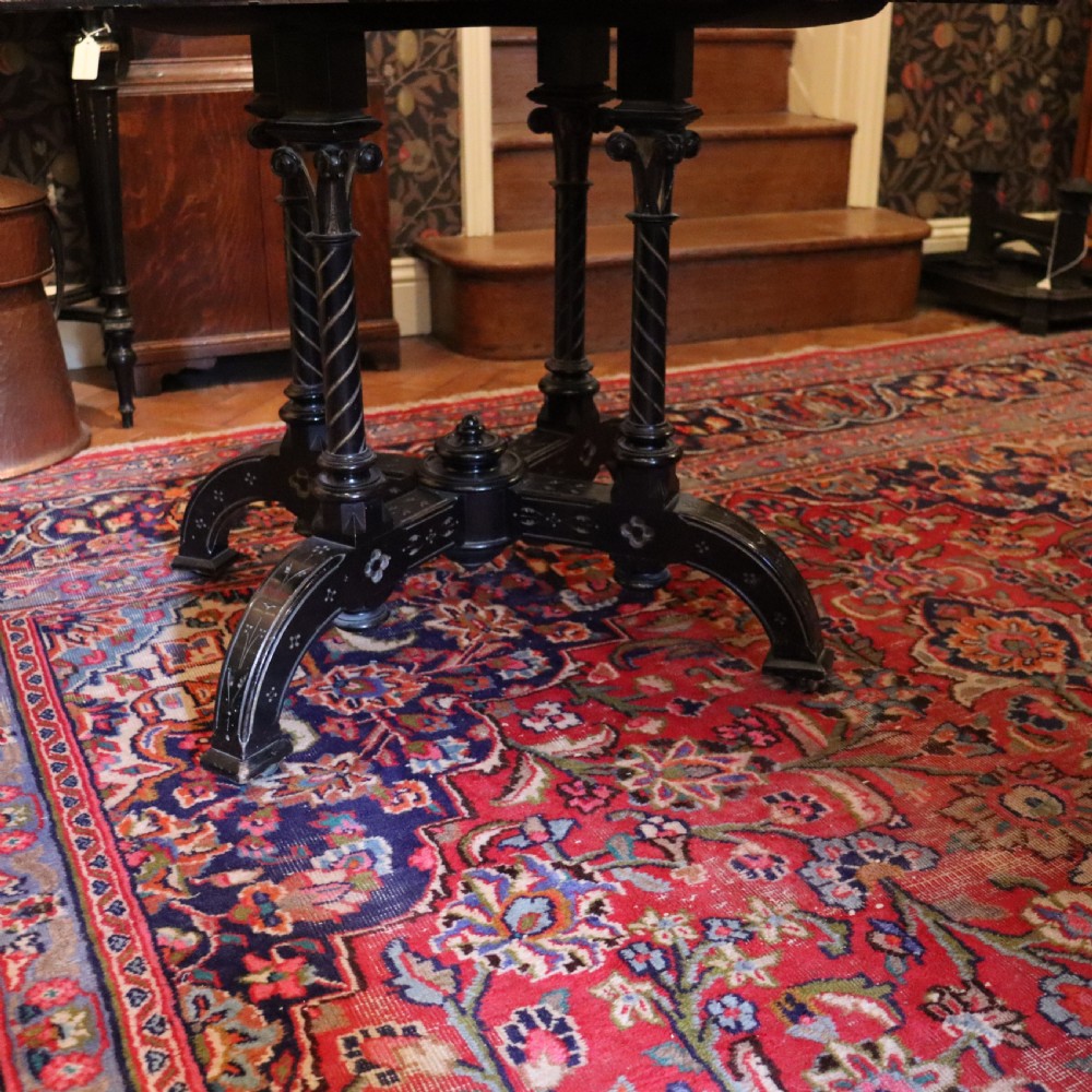 An Aesthetic Movement Ebonized and Inlaid Card Table View III