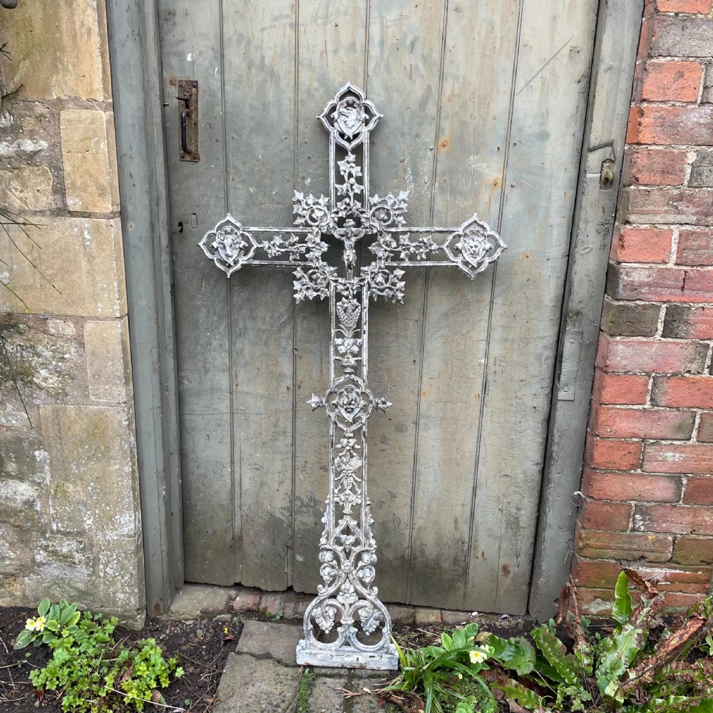 Large Cast Iron Crucifix 19th Century View VI