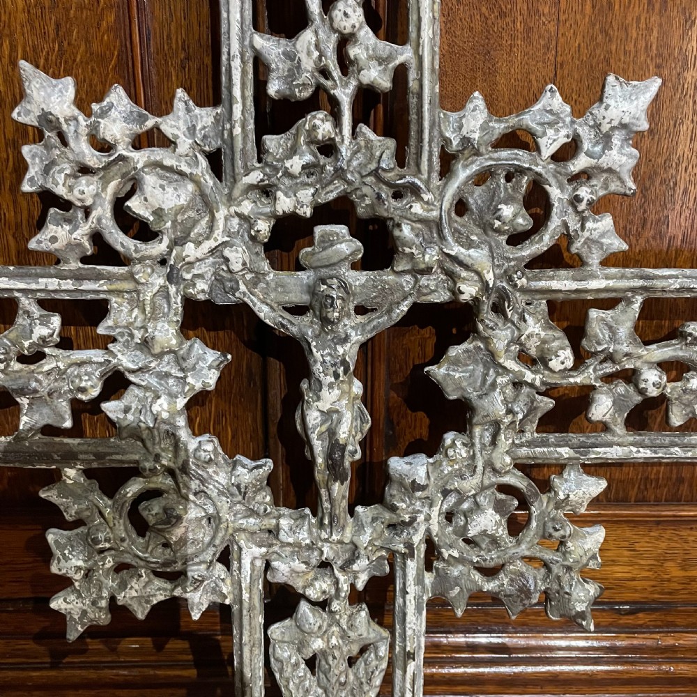 Large Cast Iron Crucifix 19th Century View II