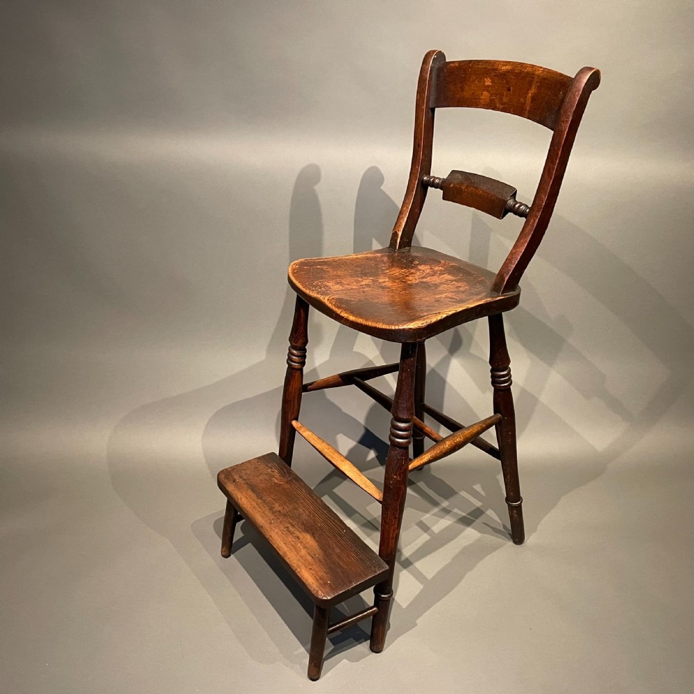 Windsor stained elm and beechwood high back clerks chair 