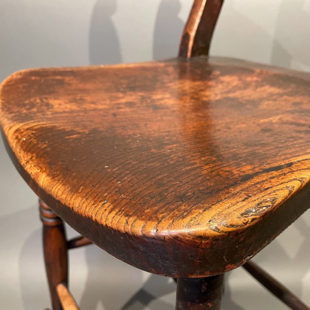 Windsor stained elm and beechwood high back clerks chair  View II