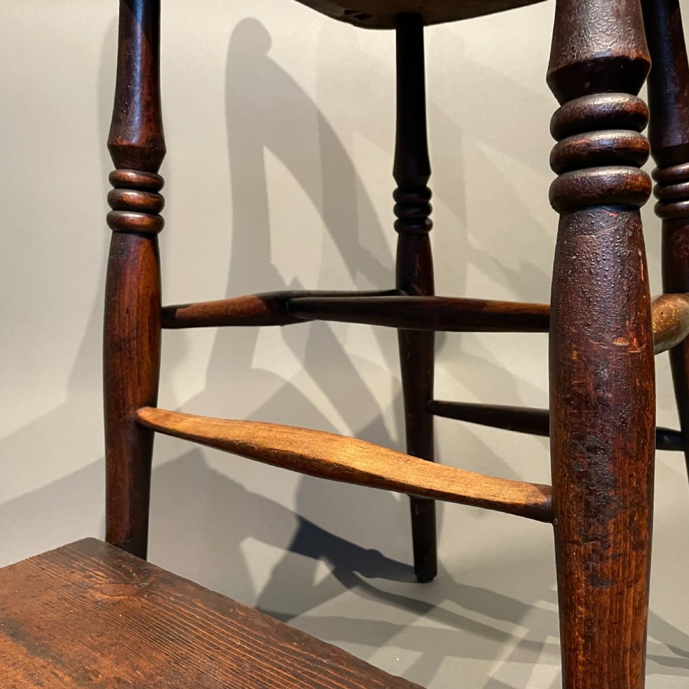 Windsor stained elm and beechwood high back clerks chair  View IV