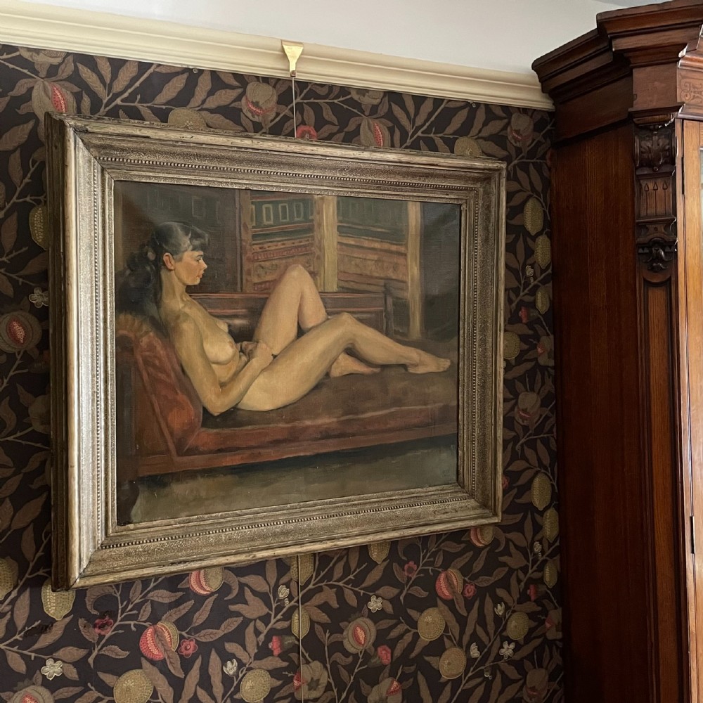 A Reclining Nude by A * C * D  Houston. Oil on Canvas