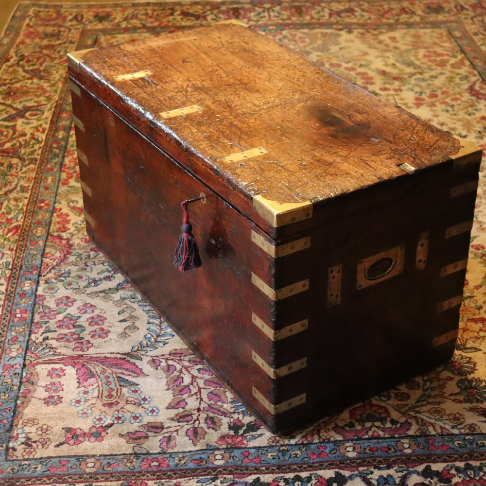 Early 19th Century mahogany Campaign trunk 