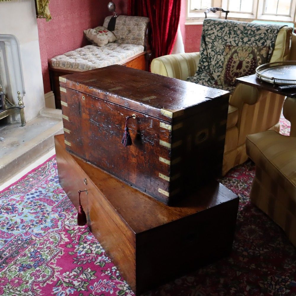 Early 19th Century mahogany Campaign trunk  View II
