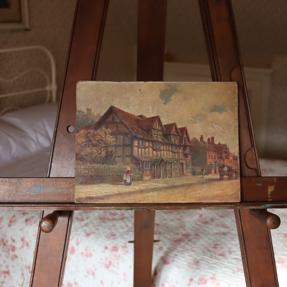 Oleograph on board of Shakespeare’s Birthplace by W. W. Quatremain  View V