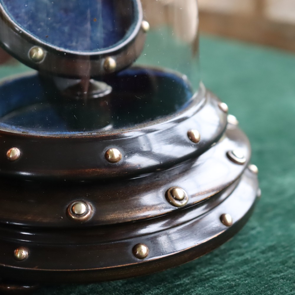 Glass dome on ebonised base Pocket watch holder View IV