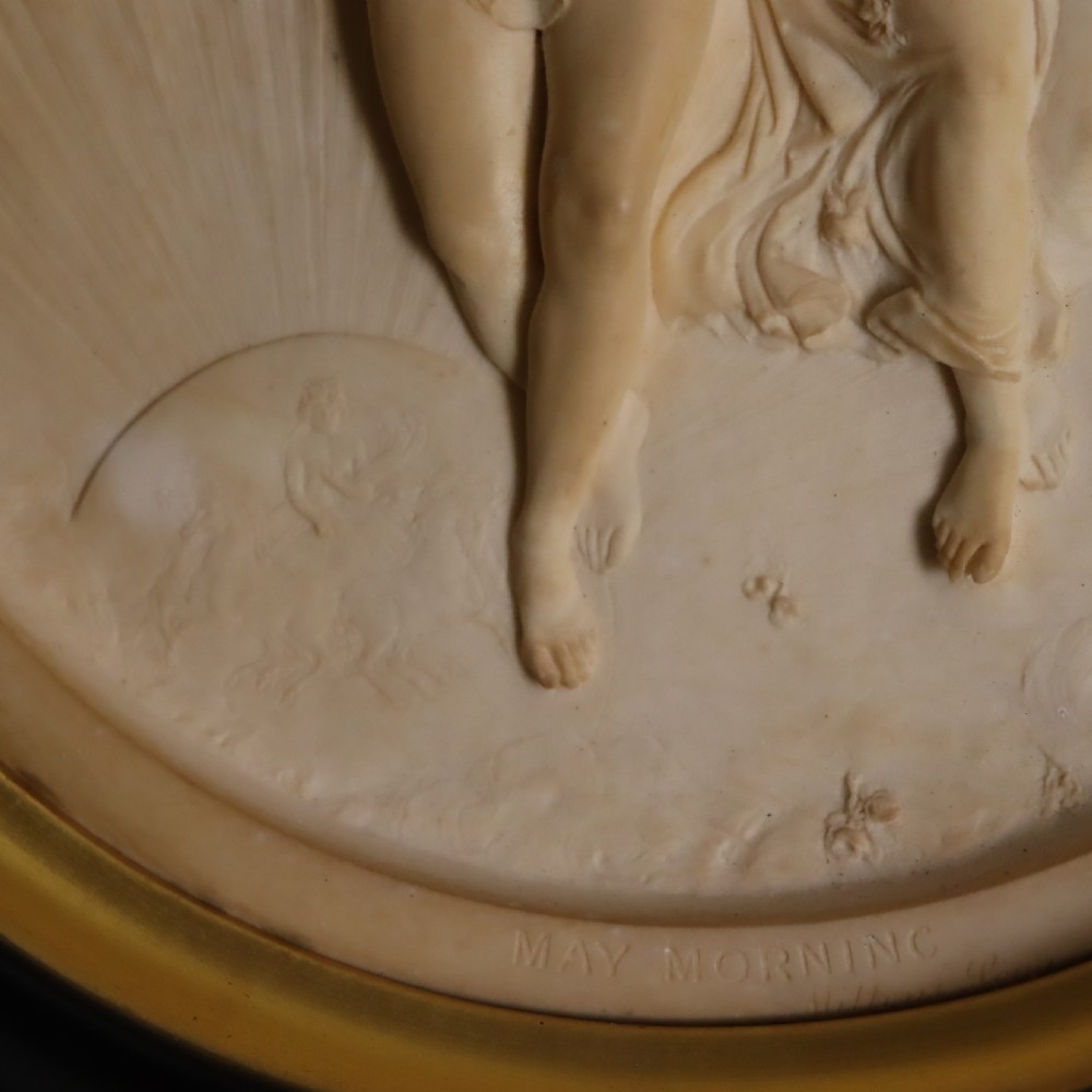 19th Century Wall dome with Parian Ware plaque “May morning” View IV