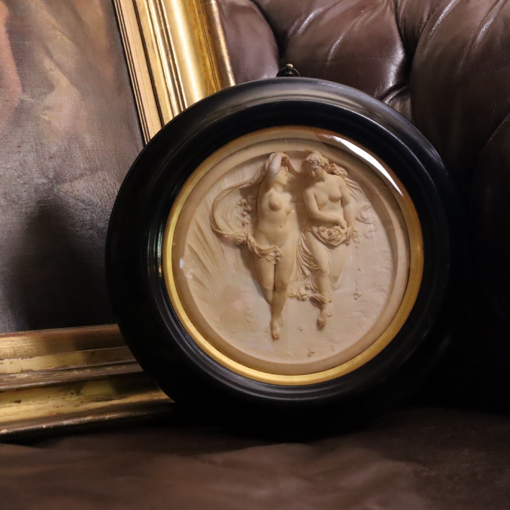 19th Century Wall dome with Parian Ware plaque “May morning” View V