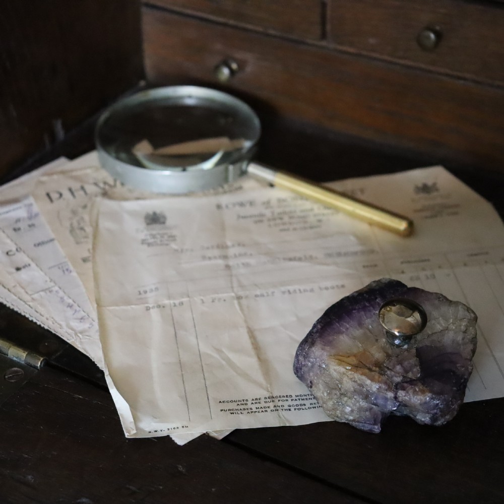 An 18th century Blue John “Millers Vein” specimen desk weight View II