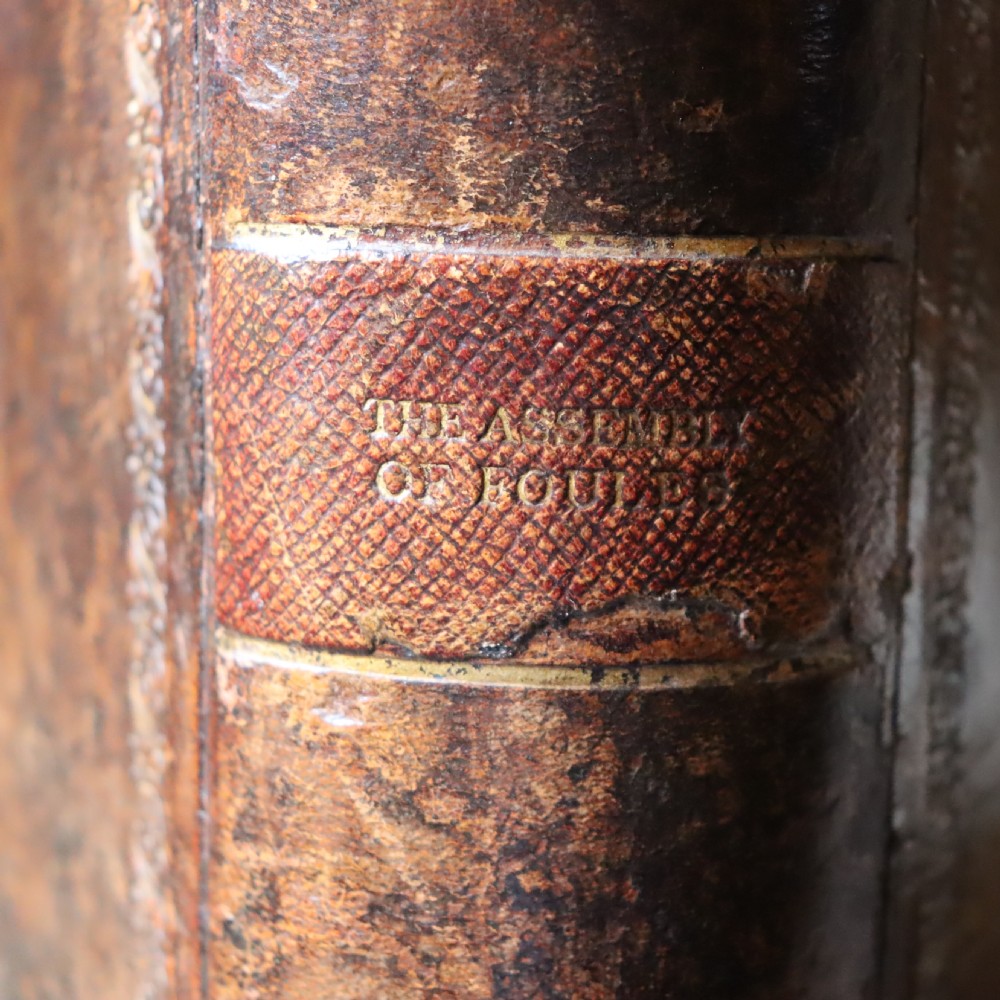 Victorian Book stool with embossed armorial and leather seat View IV