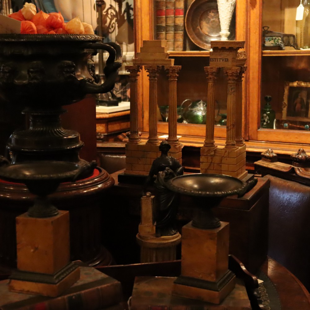 Pair of Giallo Antico marble grand tour models View X