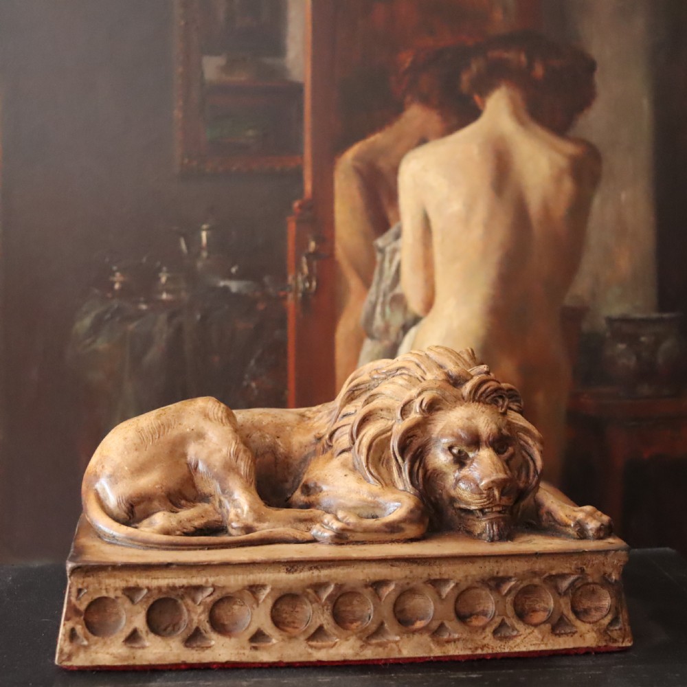 19th Century 'grand Tour' Plaster Canova Lion View II