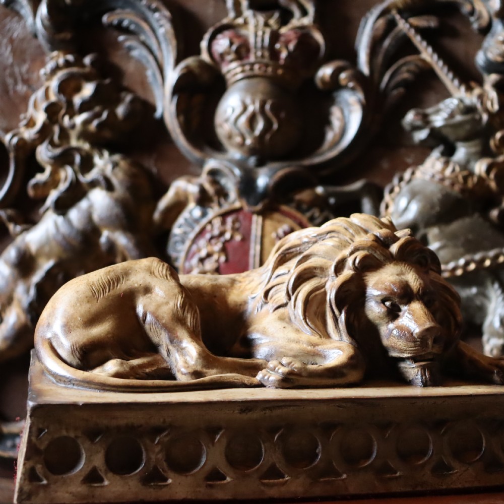 19th Century 'grand Tour' Plaster Canova Lion View III