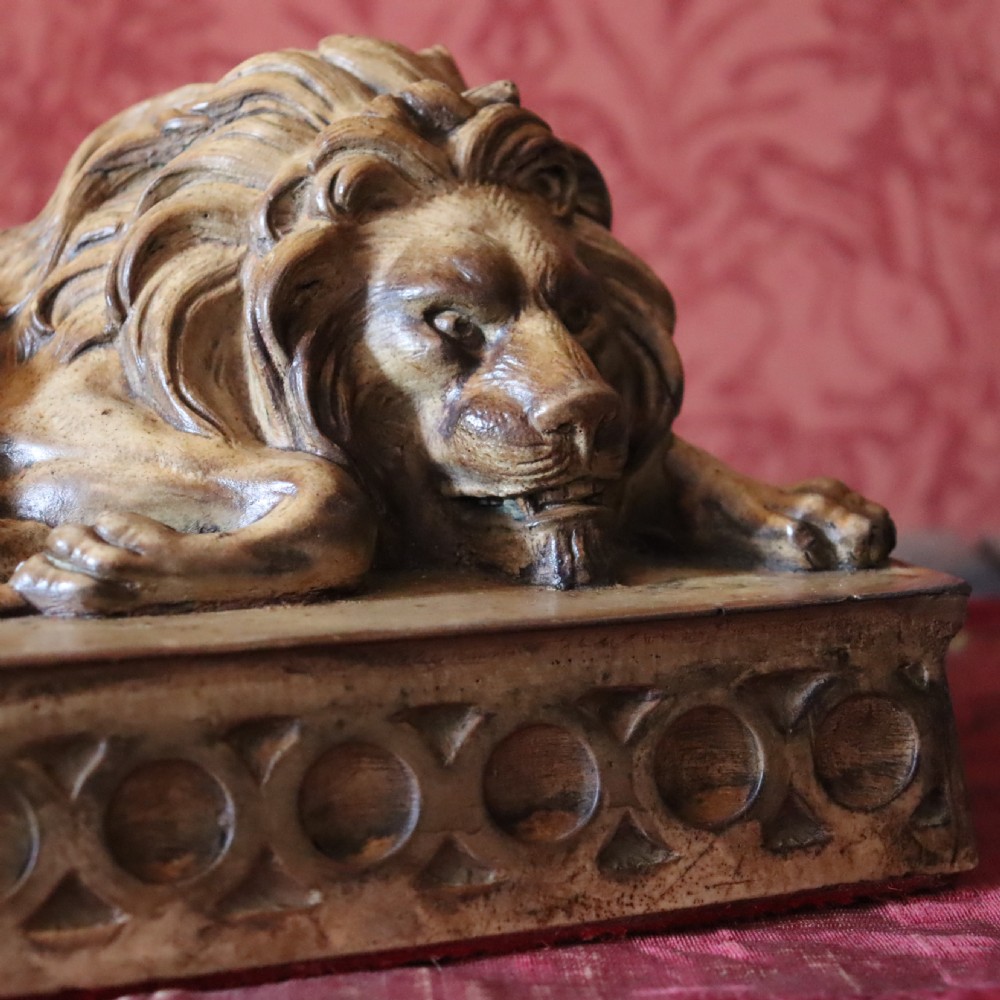 19th Century 'grand Tour' Plaster Canova Lion View IV