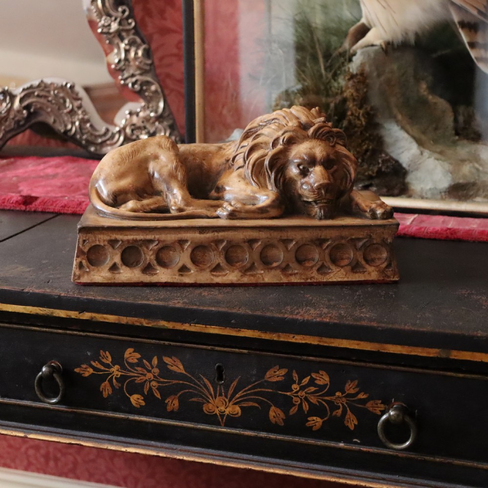 19th Century 'grand Tour' Plaster Canova Lion View VII