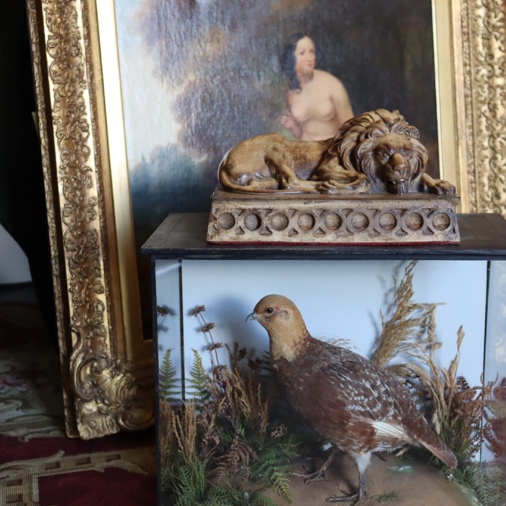 19th Century 'grand Tour' Plaster Canova Lion View X