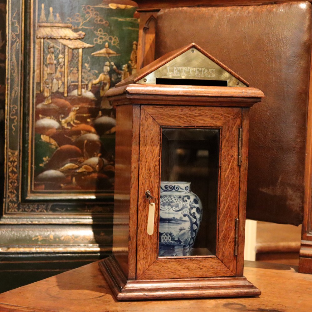 19th Century Country House oak letter box  View II