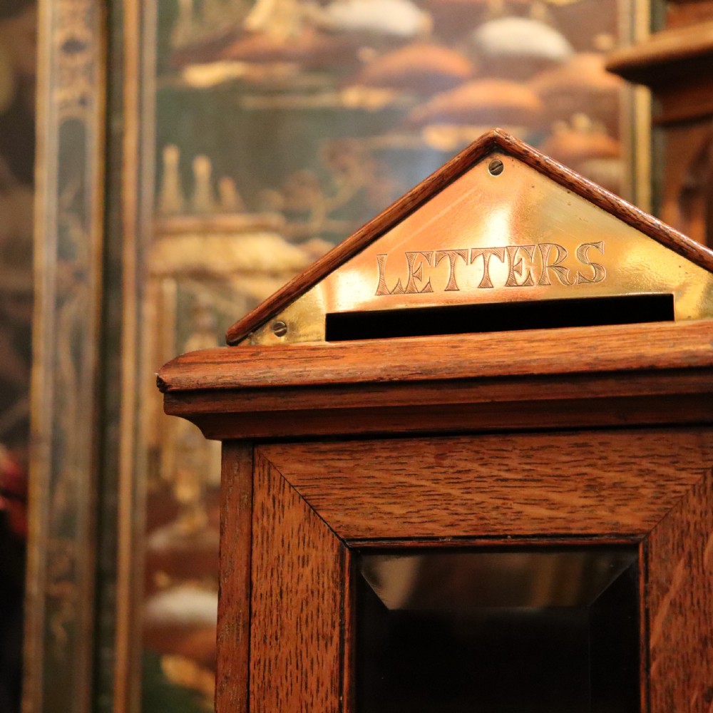 19th Century Country House oak letter box  View IV