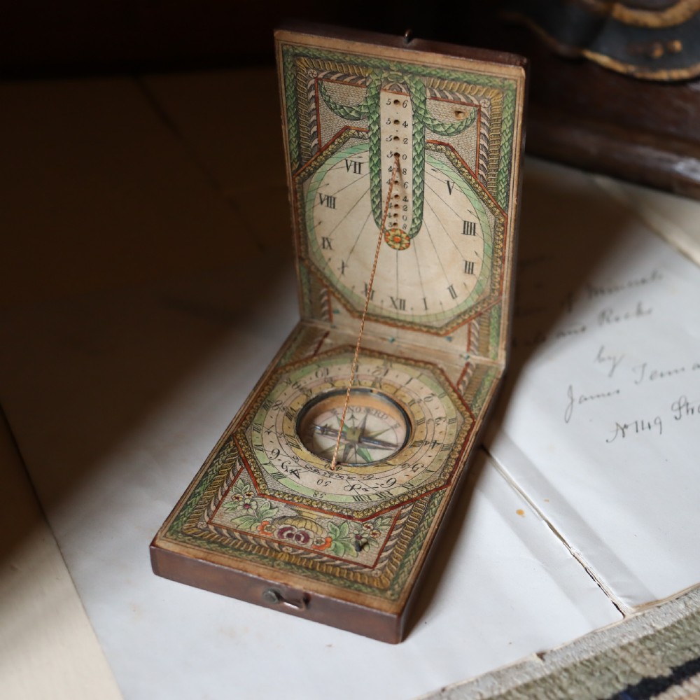 Horology- An 18th Century folding Pocket Sundial and Compass by David Beringer 