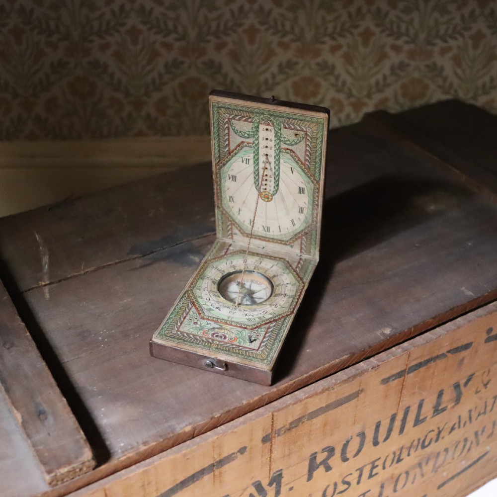 Horology- An 18th Century folding Pocket Sundial and Compass by David Beringer  View III