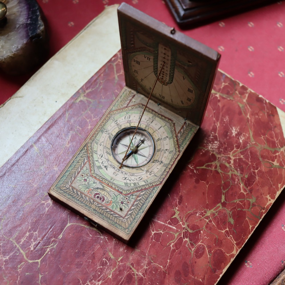 Horology- An 18th Century folding Pocket Sundial and Compass by David Beringer  View IV