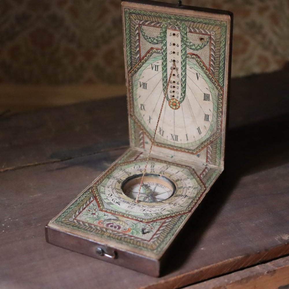 Horology- An 18th Century folding Pocket Sundial and Compass by David Beringer  View VI