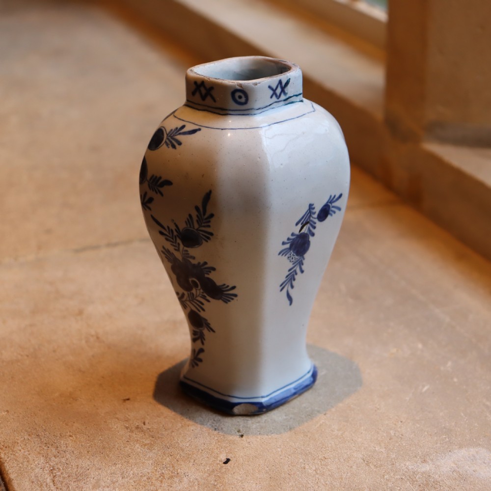 Mid 18th Century Delft small tin glazed earthen ware vase  View IV