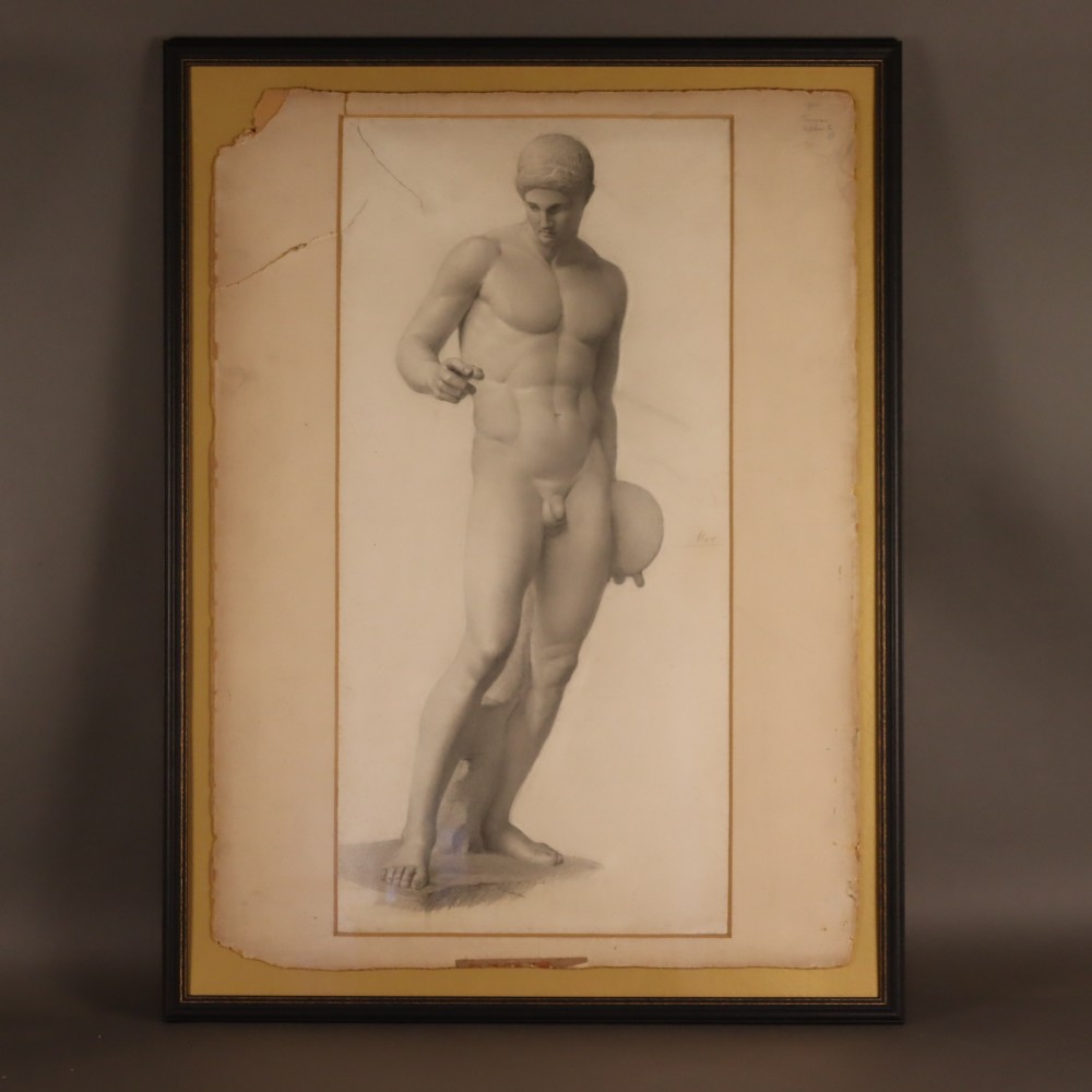 An Art School classical male nude sketch. Circa 1905 