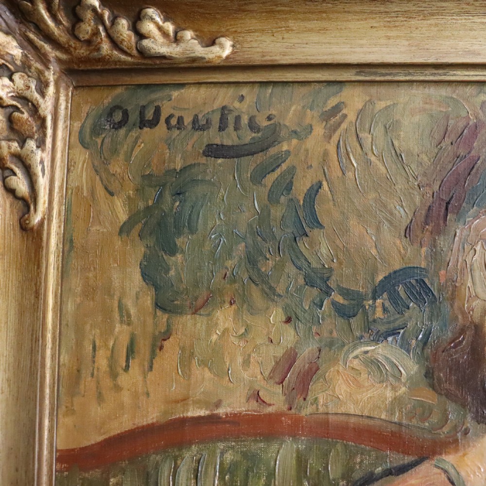19th Century Oil on canvas Nude Portrait by Otto Vautier  View IV