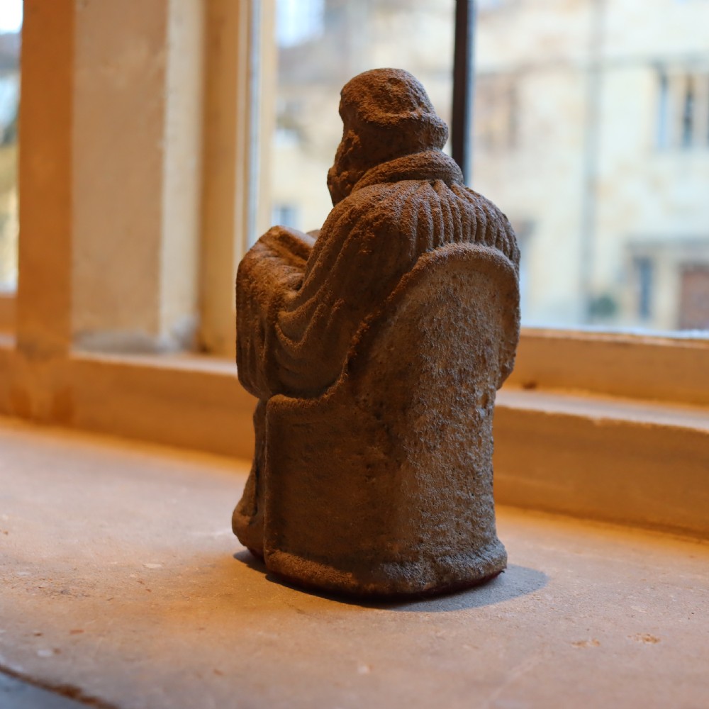 Post medieval carved limestone priest  View II