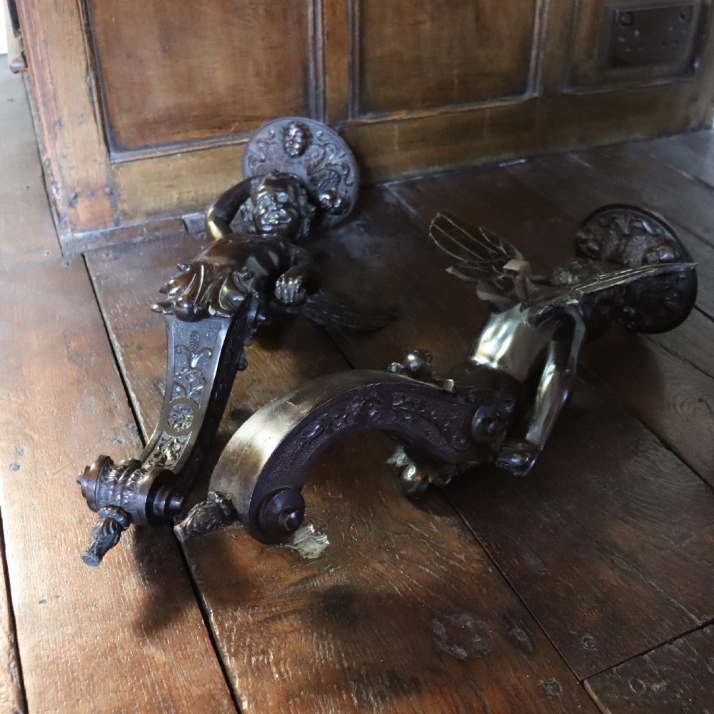 Pair of 19th Century English Limewood winged cherub wall sconces View VIII