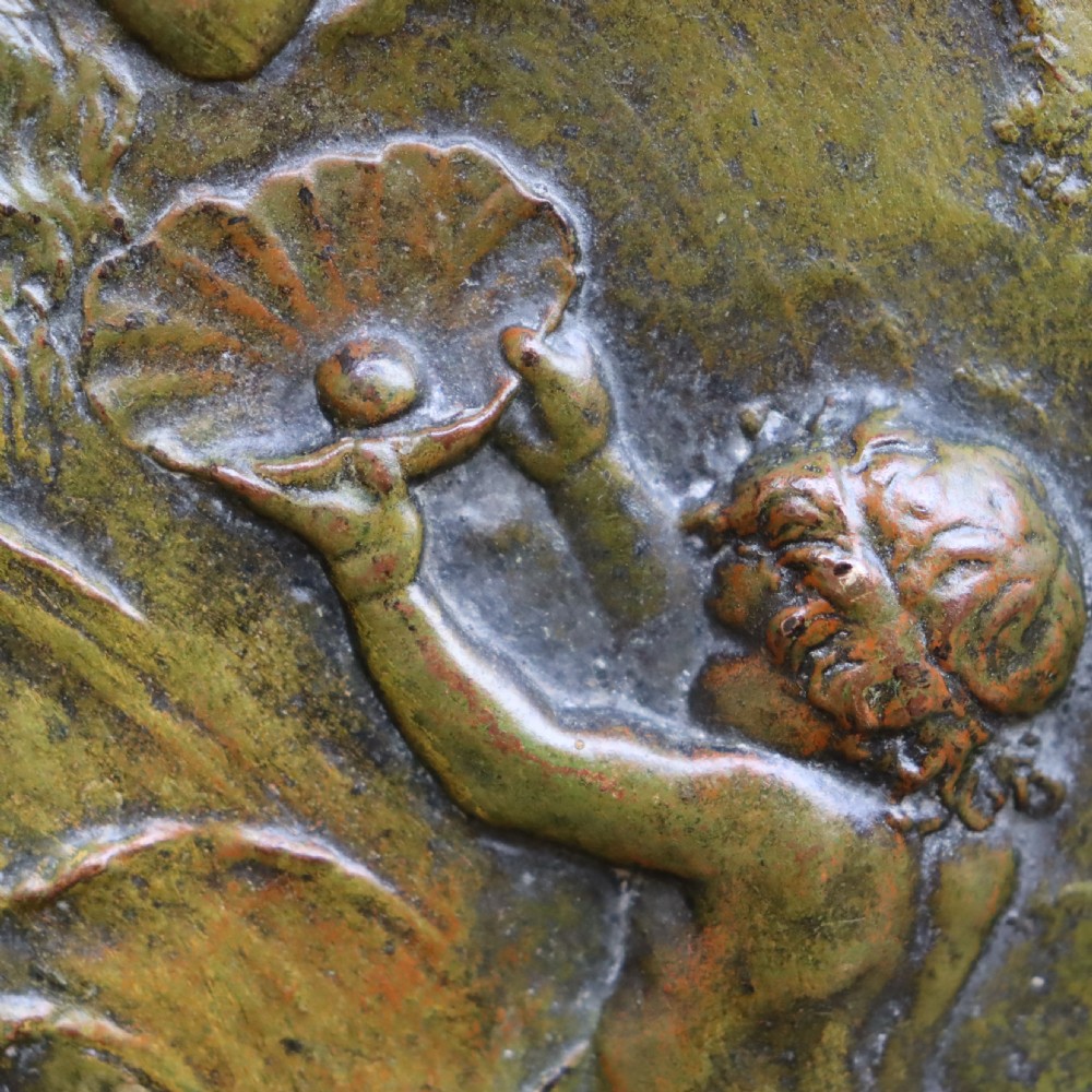 Art Nouveau Plaque of nymph with putti. Circa 1900  View III