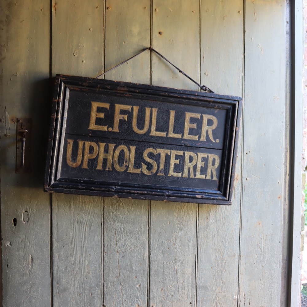 Victorian painted trade sign for E. Fuller upholsterer View III