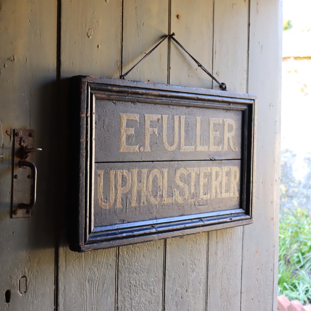 Victorian painted trade sign for E. Fuller upholsterer View IV