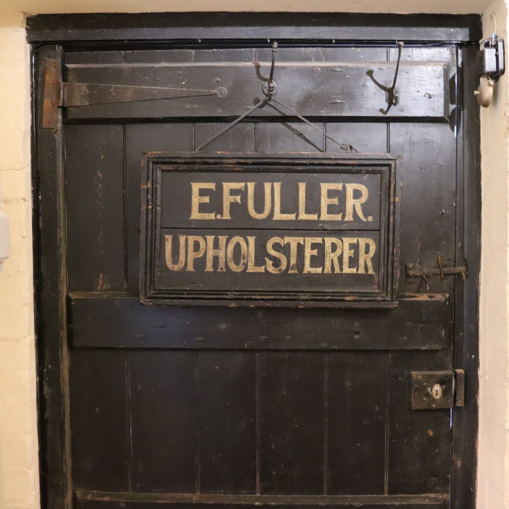 Victorian painted trade sign for E. Fuller upholsterer View V