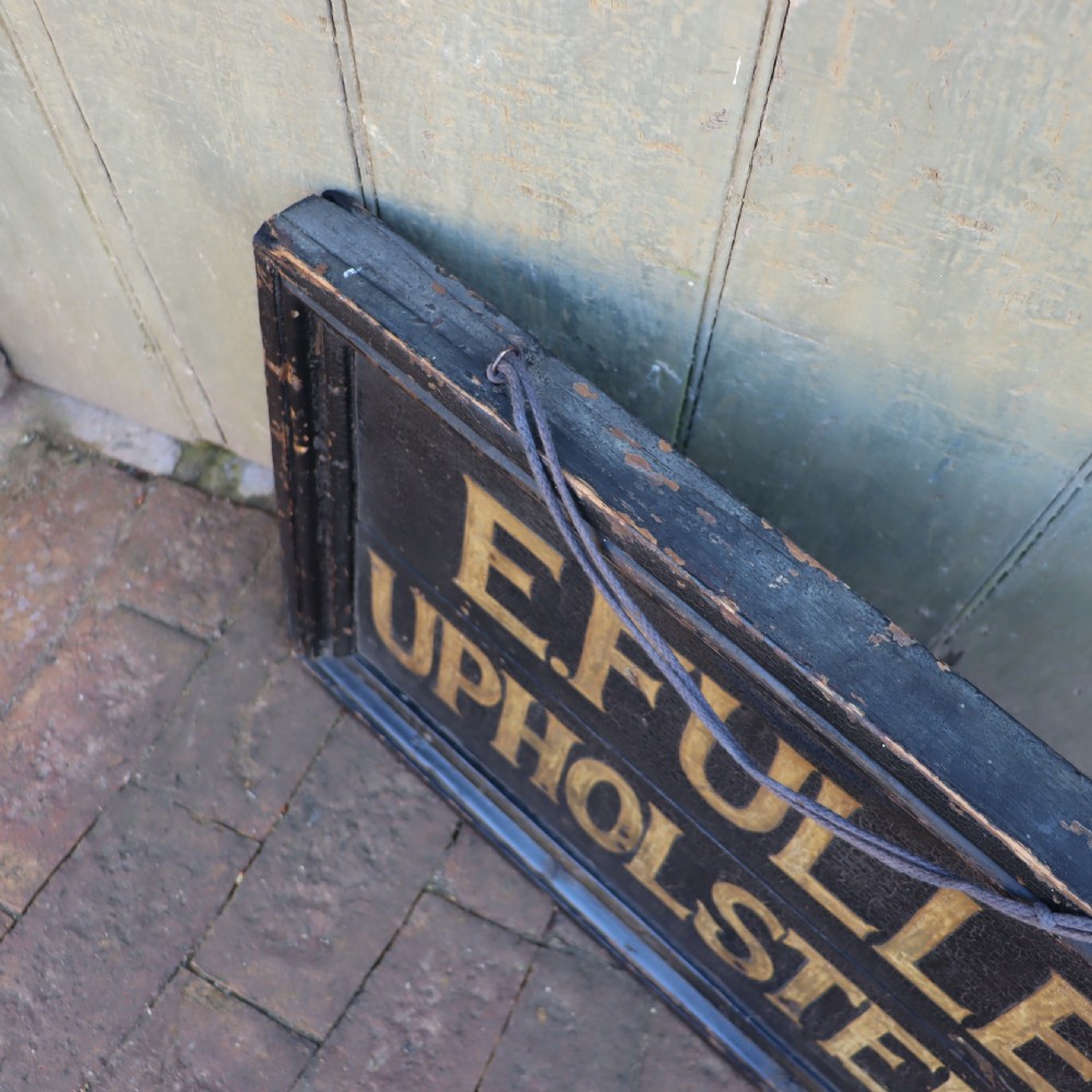 Victorian painted trade sign for E. Fuller upholsterer View IX