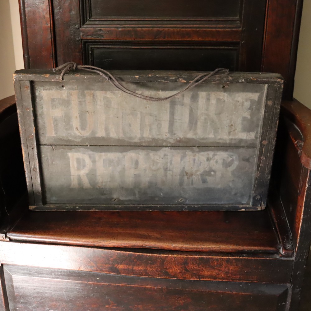 Victorian painted trade sign for E. Fuller upholsterer View X