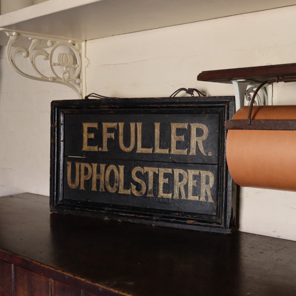 Victorian painted trade sign for E. Fuller upholsterer View XI