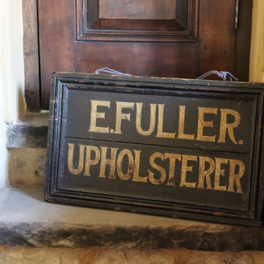 Victorian painted trade sign for E. Fuller upholsterer View XII