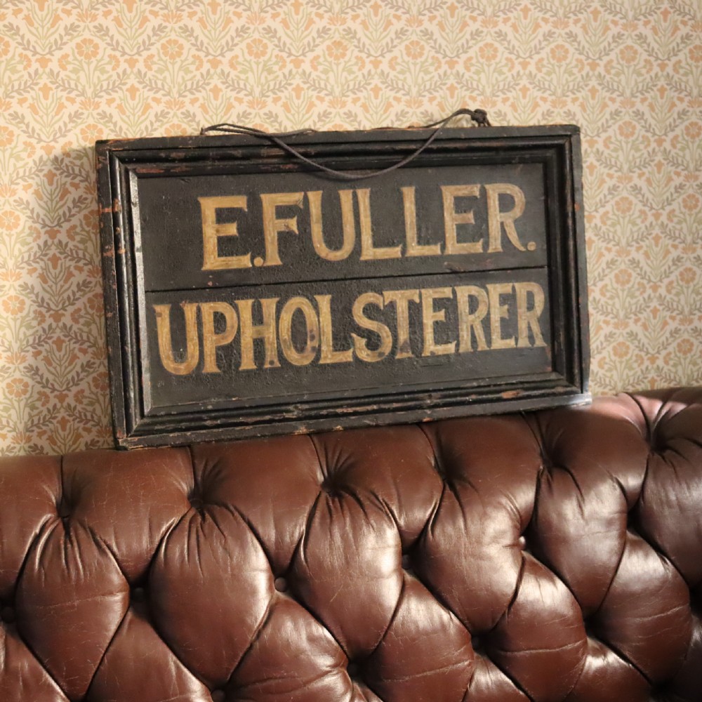Victorian painted trade sign for E. Fuller upholsterer View XIII
