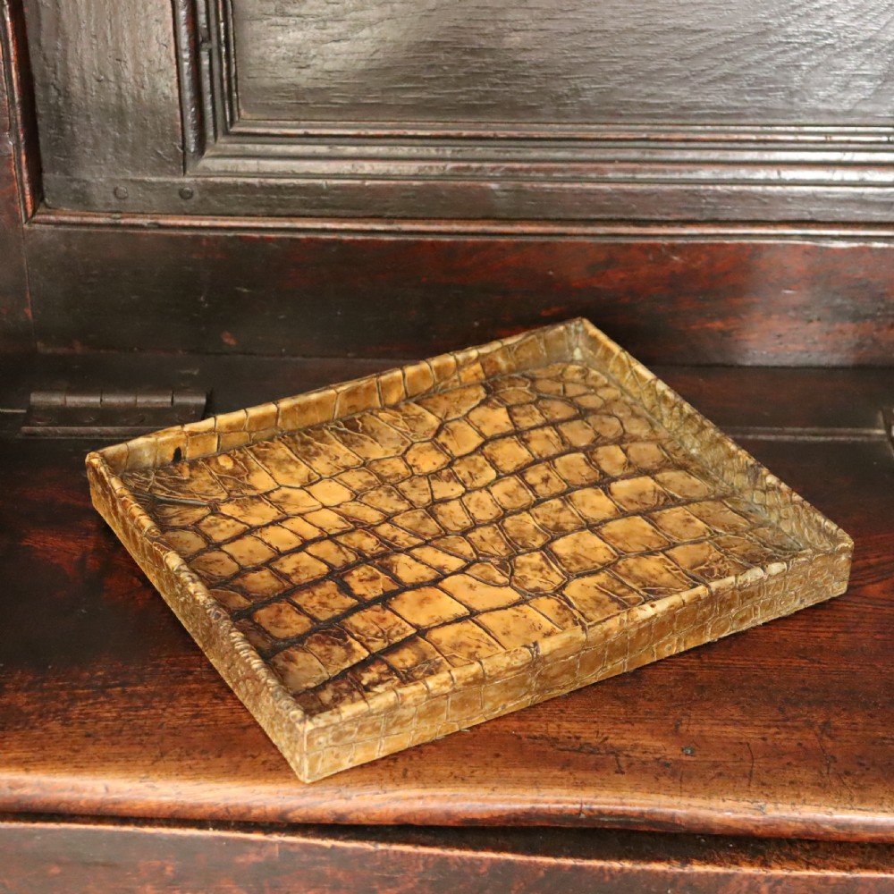 Taxidermy- Crocodile skin Desk Tidy by Rowland Ward of London. Circa 1920 View IV