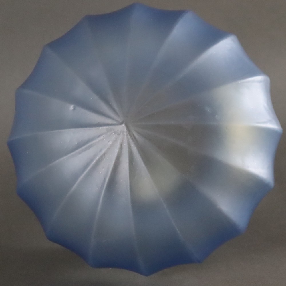 Arts & Crafts ceiling light with remarkable Blue shade. Circa 1910 View IV