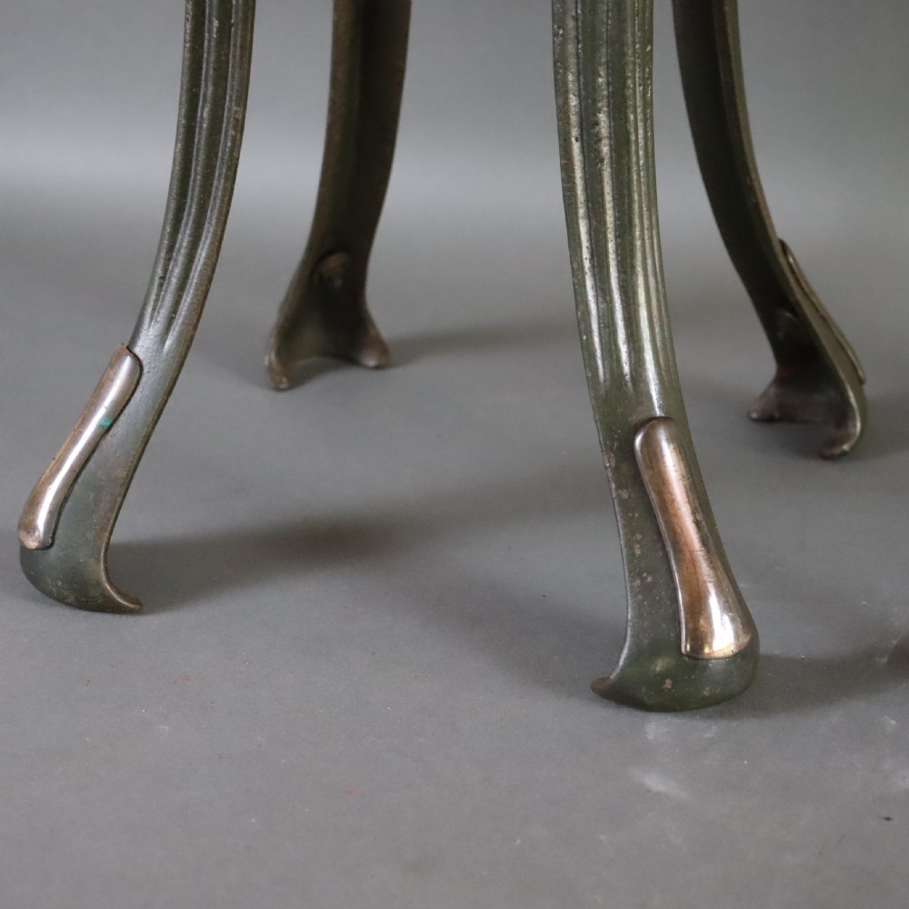 Pair of Art Nouveau cast iron torchère or jardinière stand  View VII