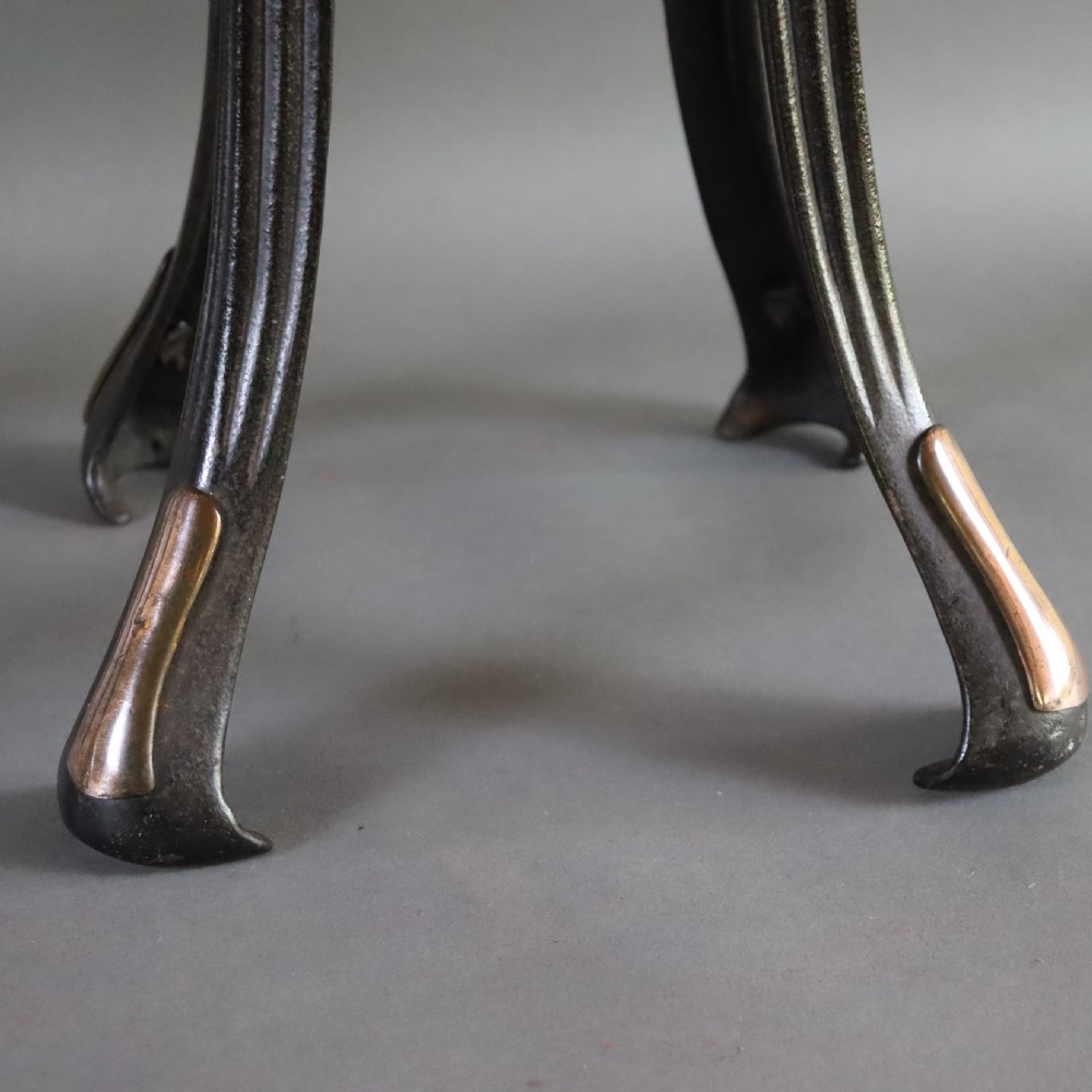 Pair of Art Nouveau cast iron torchère or jardinière stand  View VIII
