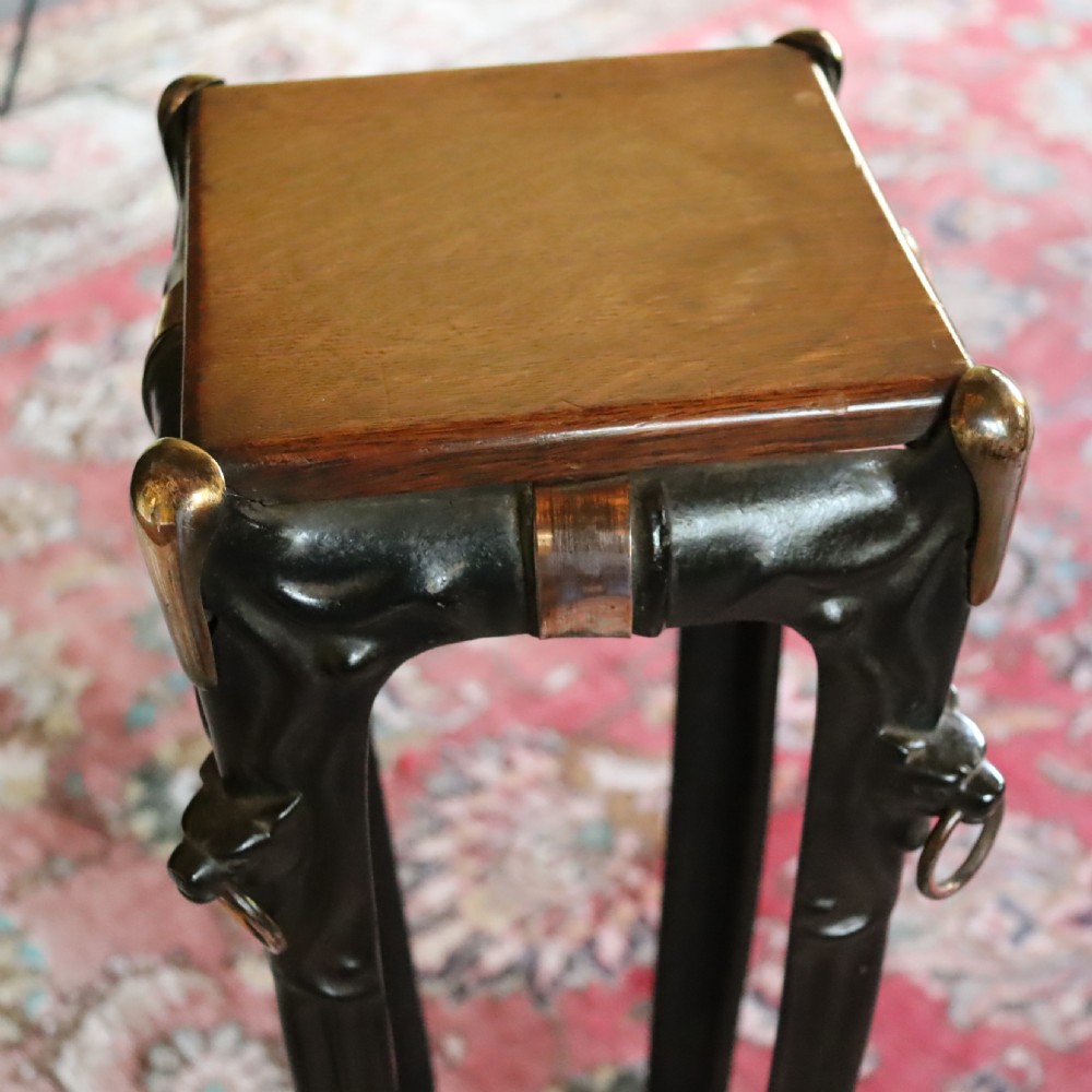 Pair of Art Nouveau cast iron torchère or jardinière stand  View IX